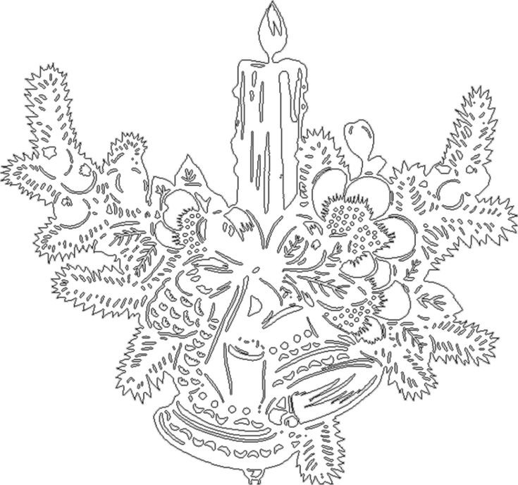 Вытынанка венок новогодний