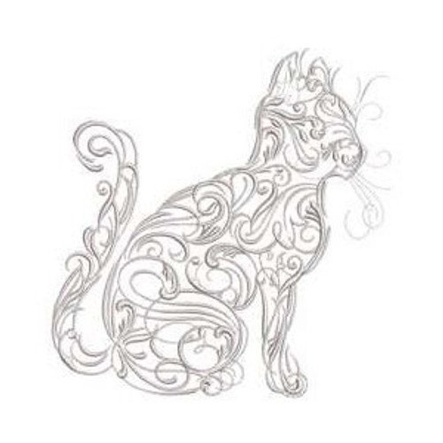 Трафарет кошки для джутовой филиграни