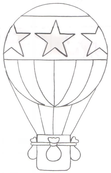 Раскраска воздушный шар с корзиной