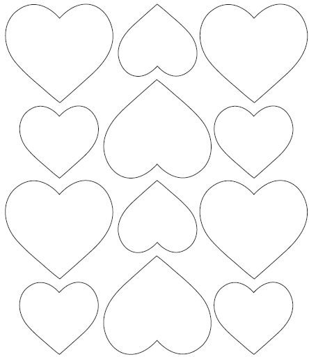 Сердечки для вырезания разных размеров