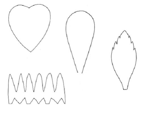 Выкройки цветов из гофрированной бумаги