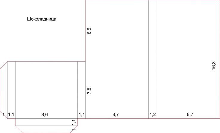 Шаблон Шоколадница упаковка