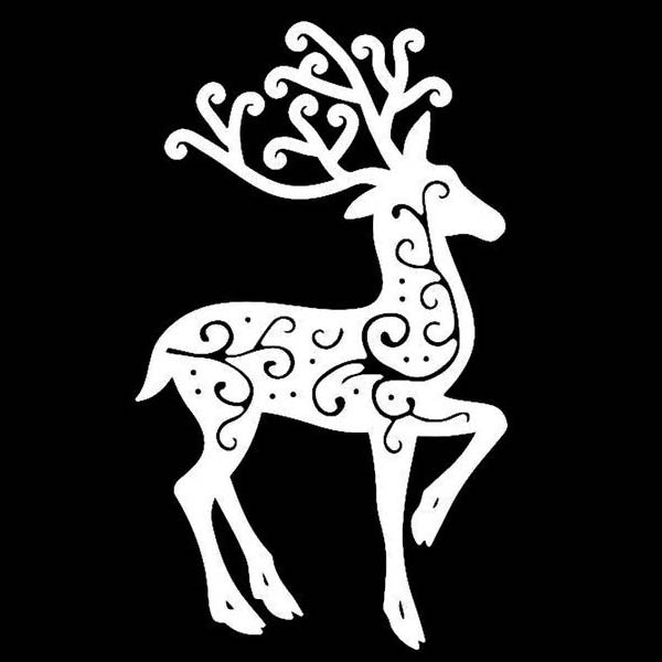 Новогодний олень трафарет
