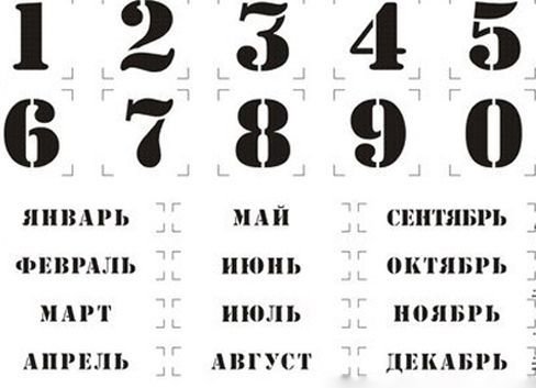 Цифры для вечного календаря