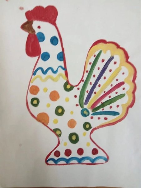 Нарисовать игрушку Дымковская игрушка петушок
