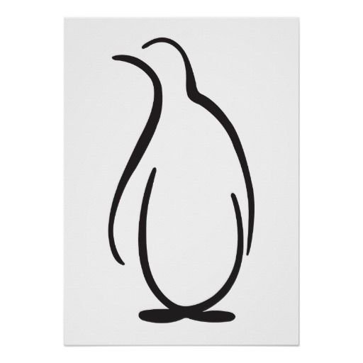 Пингвин трафарет