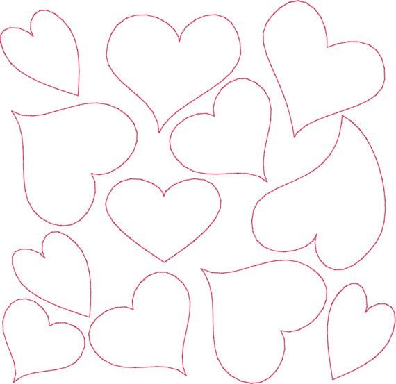 Трафареты сердечек разных размеров