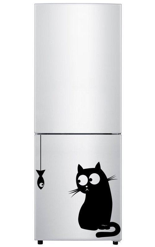 Черно белые наклейки на холодильник