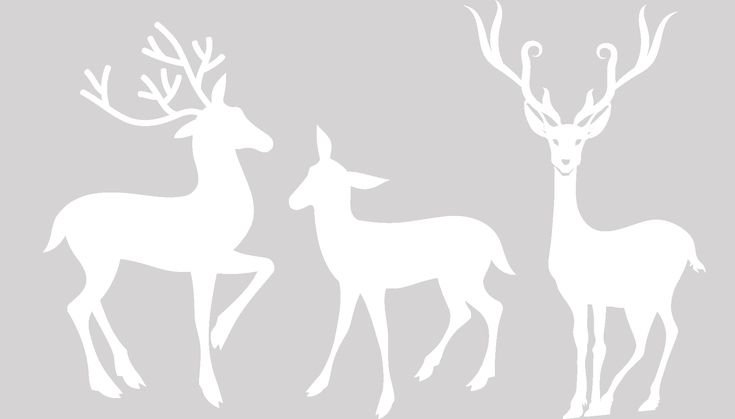 Новогодние украшения на окна олени