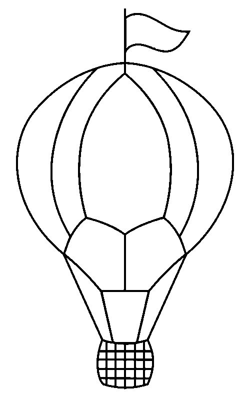 Раскраска воздушный шар с корзиной