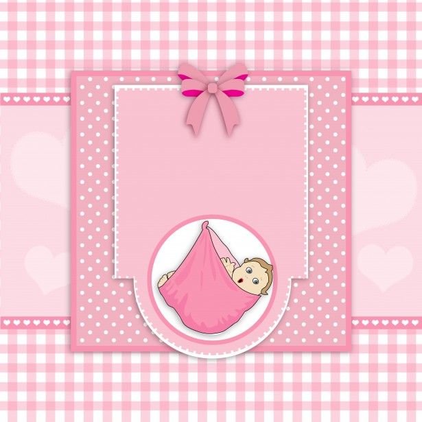 Открытка с новорожденной девочкой