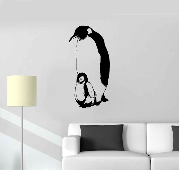 Рисунки на стенах пингвины