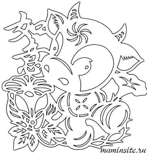 Вытынанки новогодние для украшения окон