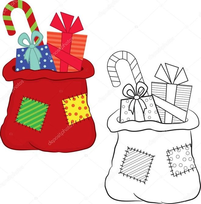 Рисование мешка с подарками