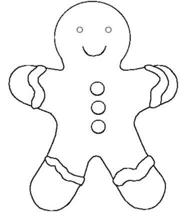 Пряничный человечек трафарет