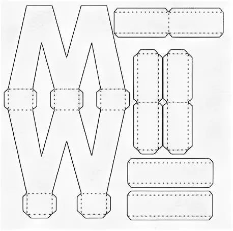 Объемные буквы развертка