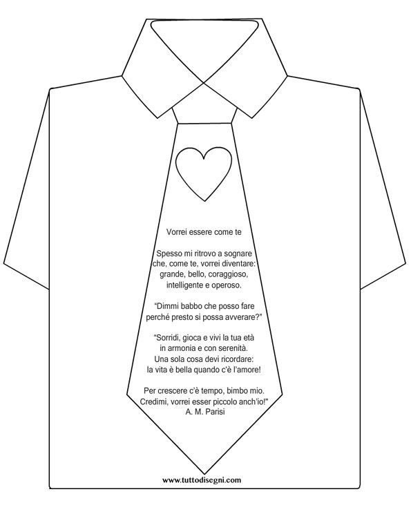 Шаблон рубашка с галстуком для открытки