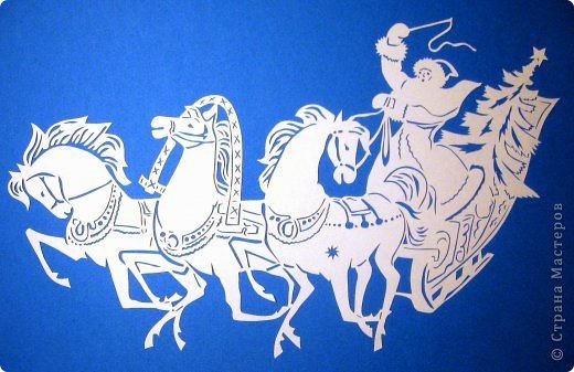 Вытынанки на окна новогодние лошадь