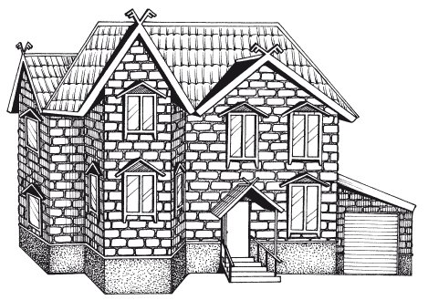Кирпичный дом рисунок
