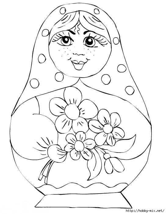 Матрешка трафарет
