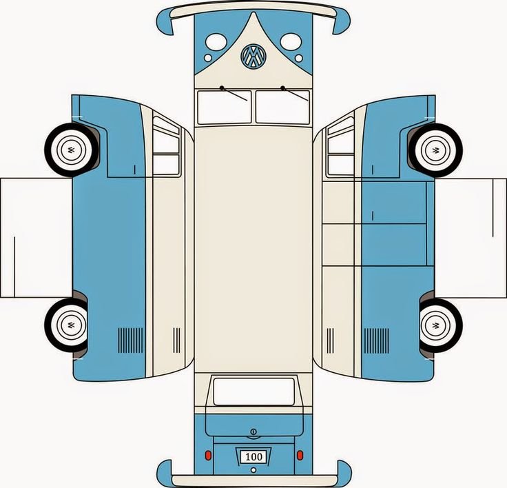 Развёртка машины из картона