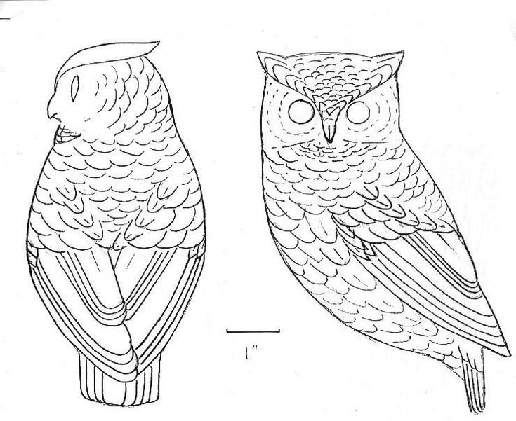Трафарет Совы для резьбы по дереву
