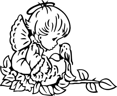 Ангелочки раскраска