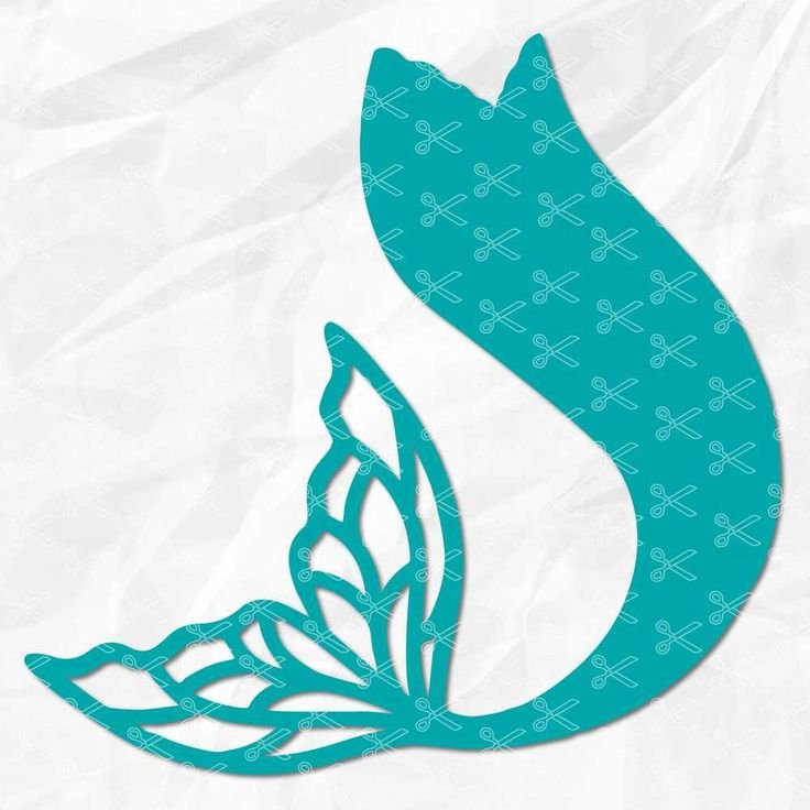 Хвост русалки трафарет