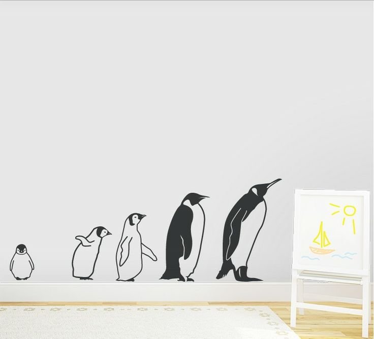 Пингвины на стене