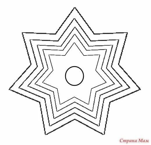 Трафарет звезда для канзаши