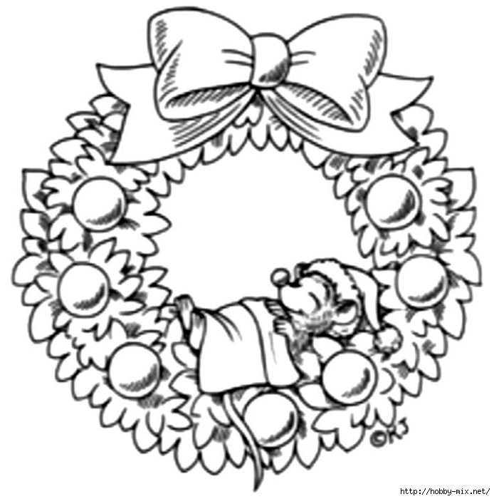 Трафареты на новый год венок