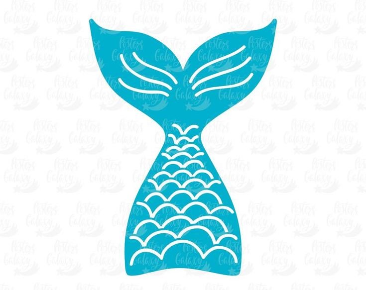 Хвост русалки трафарет