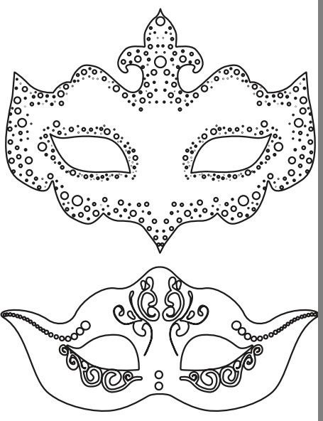 Карнавальная маска трафарет