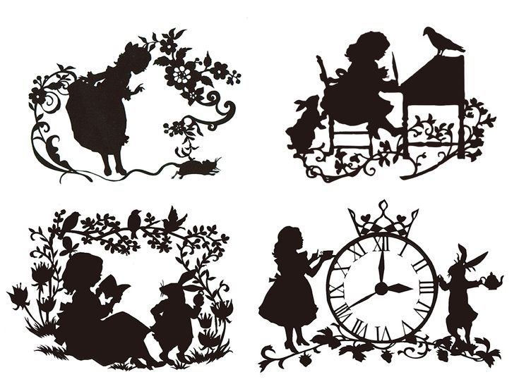 Силуэт кролика из Алисы в стране чудес