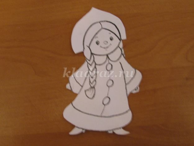 Трафарет Снегурочки из фетра