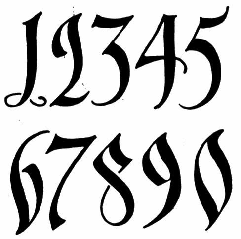 Готический шрифт цифры