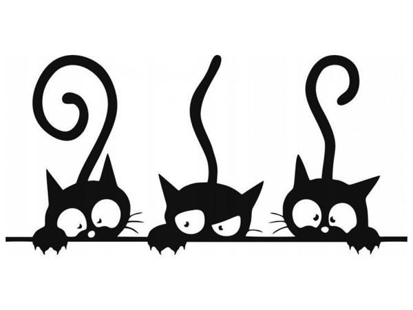 Трафарет кота на стену