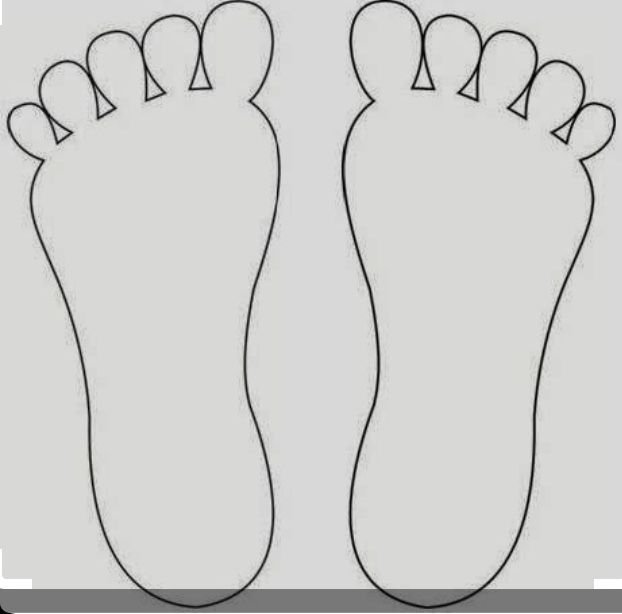 Трафарет следов ног