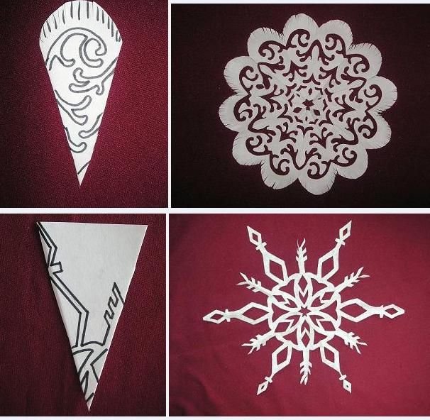 Снежинки из бумаги