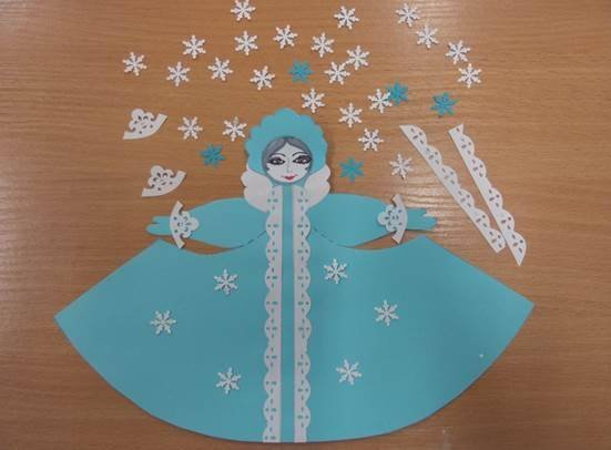Аппликация Снегурочка подготовительная группа