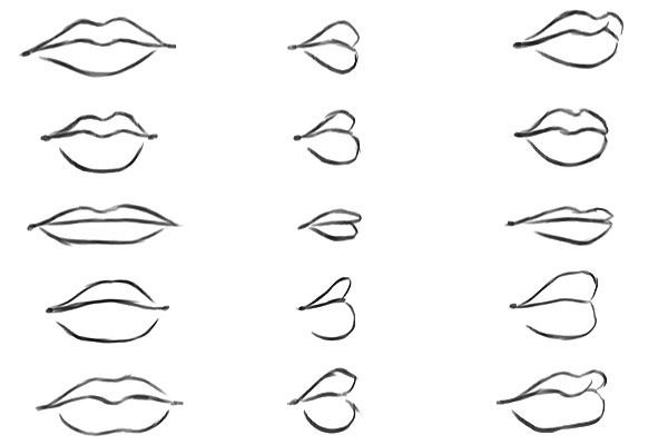 Макет губ для рисования