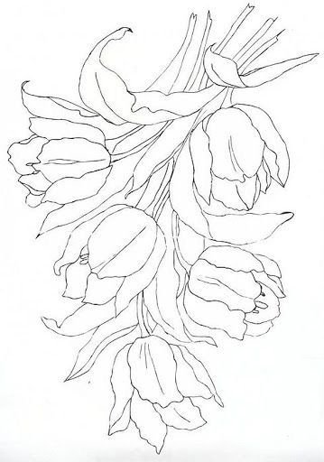 Эскизы для батика цветы