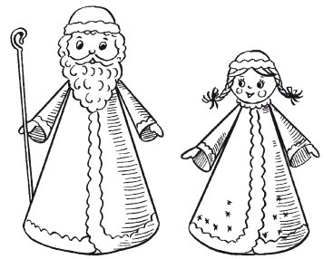 Лицо Деда Мороза и Снегурочки для поделок