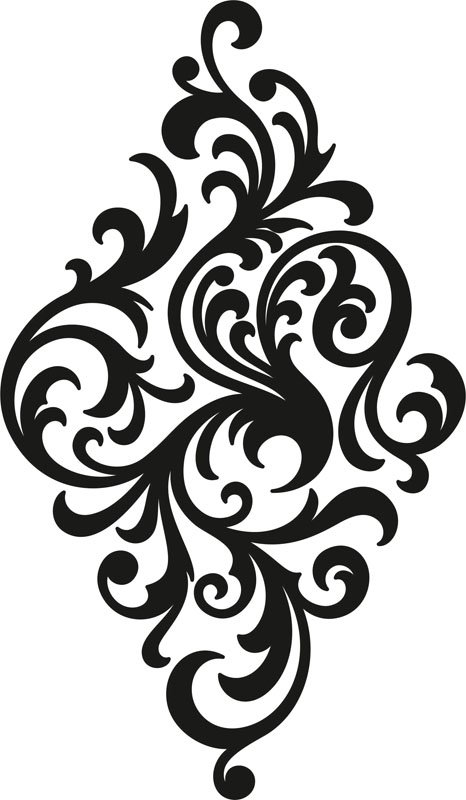 Завитки трафарет