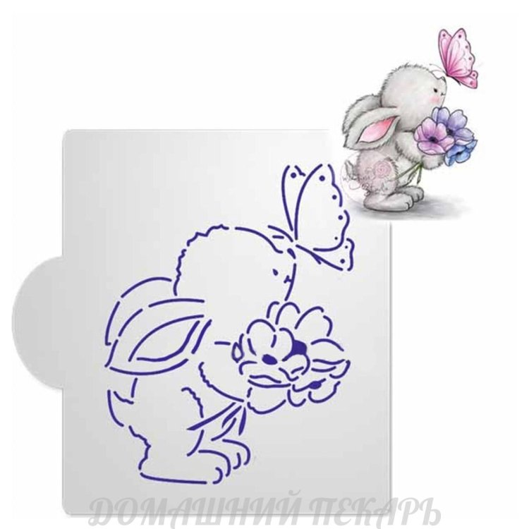 Трафарет зайчика на торт