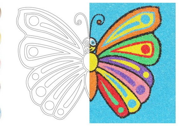 Раскраски для цветного песка