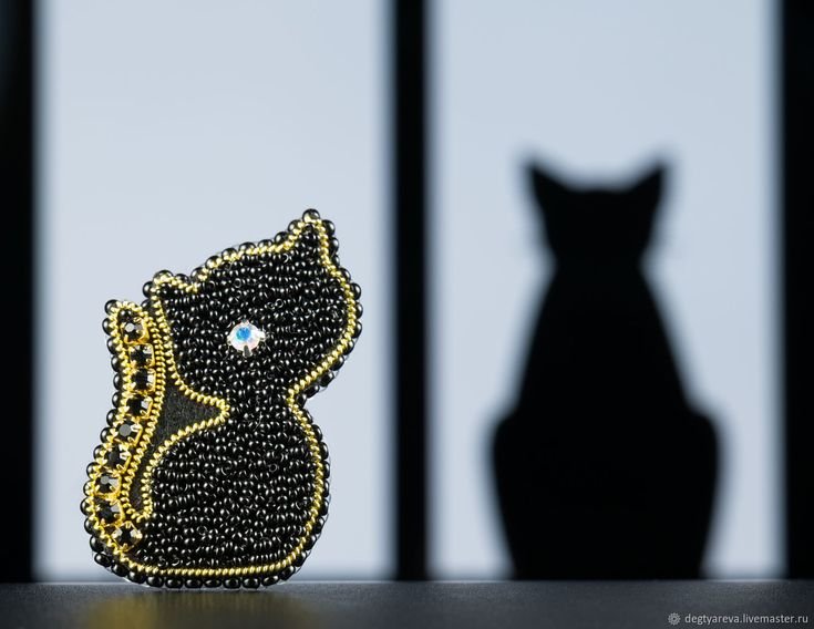 Шаблон кошка для броши