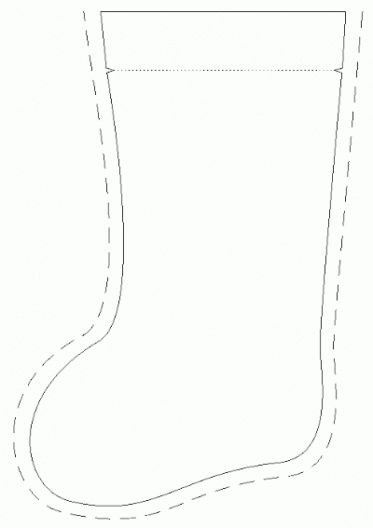 Макет новогоднего носка