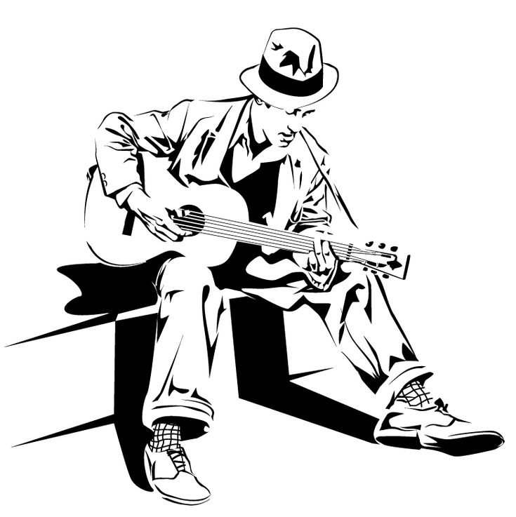 Гитарист рисунок