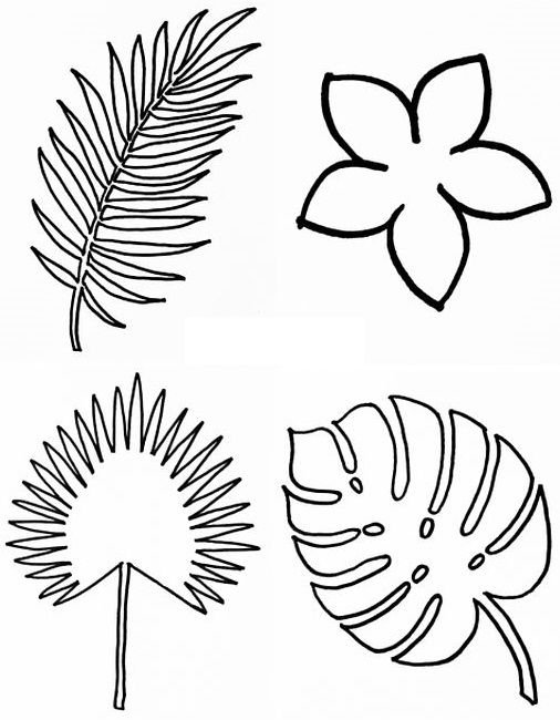 Трафареты листиков для цветов